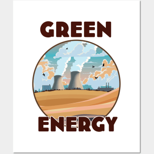 Green Energy Logo Posters and Art